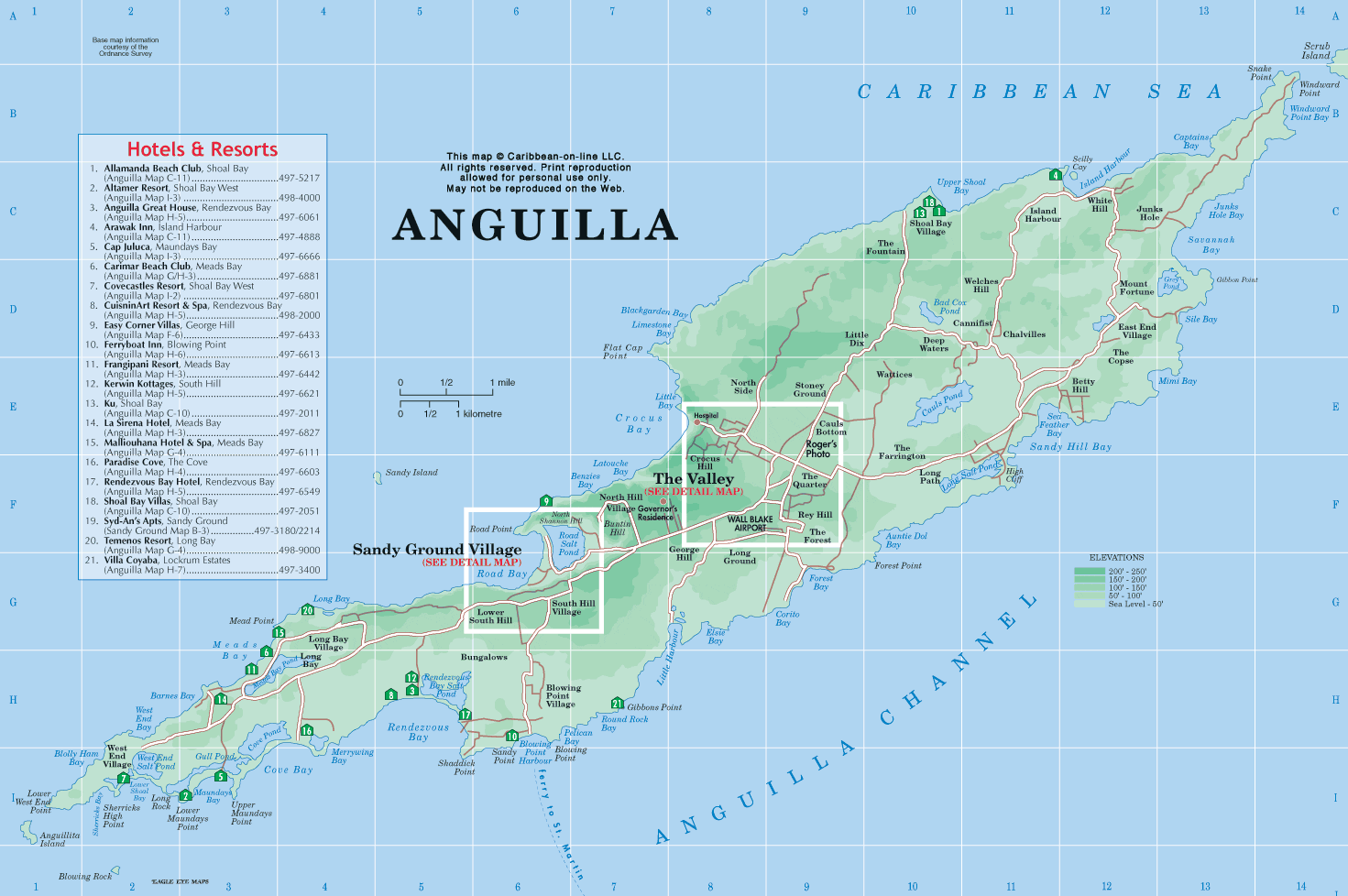 political map of anguilla 2012